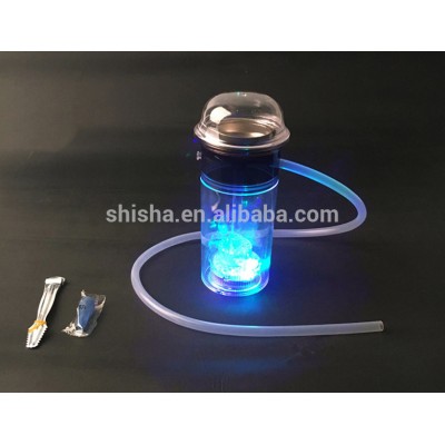 Fashionable acrylic shisha cheap plastic portable shisha with led light for hookah loung