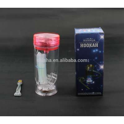 Fashable acrylic shisha cheap plastic Pocket Hookah with led light